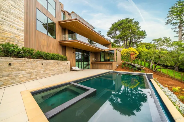 a view of a balcony with an ocean view