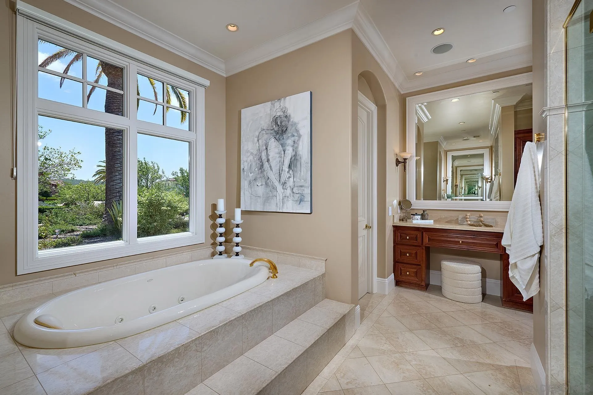 14460 Cheyenne Trail Poway, CA 92064 - Photo 34 of 74 a spacious bathroom with a tub and a large window