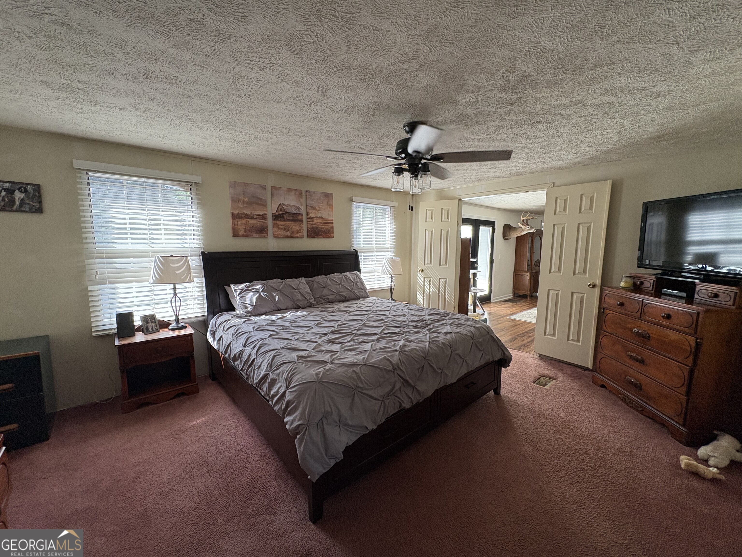 314 Cedar Creek Road Harrison, GA 31035 - Photo 10 of 20 a spacious bedroom with a bed and a flat screen tv