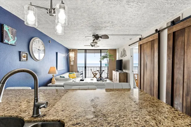 a living room with furniture