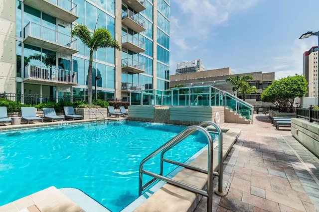 a view of an outdoor space with furniture