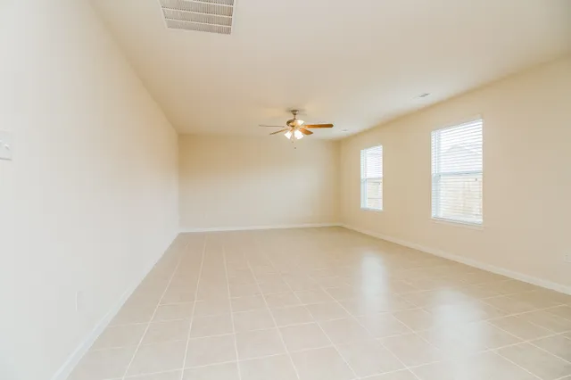 an empty room with a window