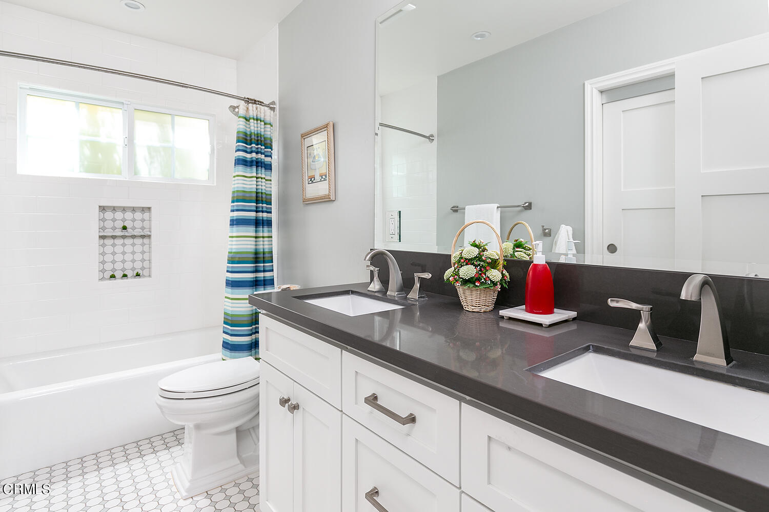 2375 East Woodlyn Road Pasadena, CA 91104 - Photo 24 of 33 a bathroom with a granite countertop sink a toilet and shower