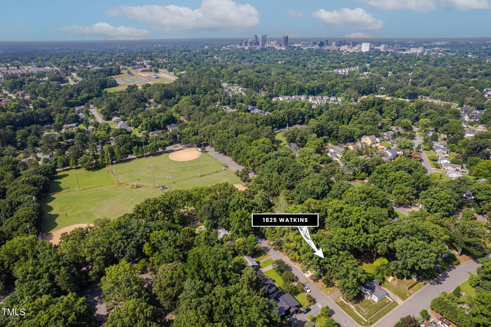 1825 Watkins Street Raleigh, NC 27604 - Photo 2 of 27 an aerial view of a house with a yard