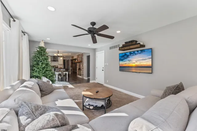 a living room with furniture