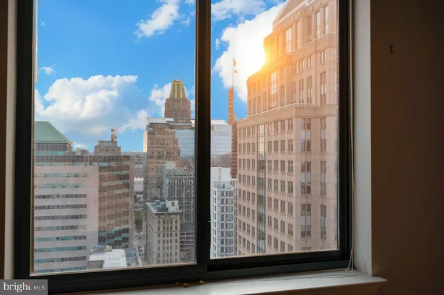 a view of a city from a window