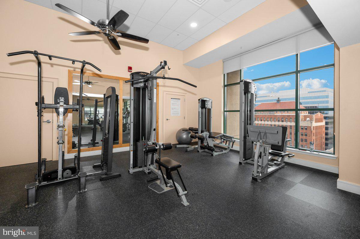 414 Water Street, Unit 2805 Baltimore, MD 21202 - Photo 23 of 26 a view of a room with gym equipment