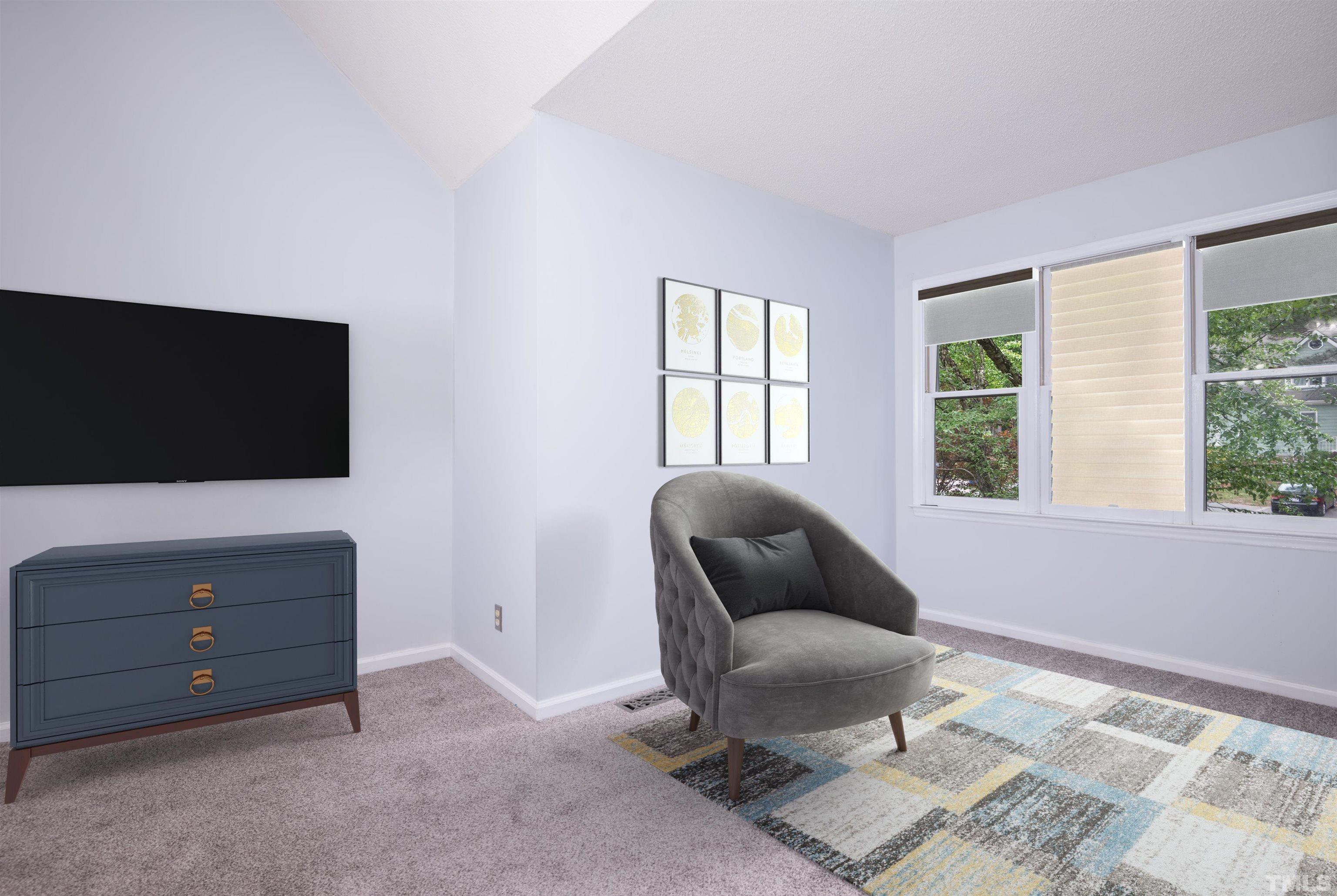 405 Oak Run Drive Raleigh, NC 27606 - Photo 32 of 83 a living room with furniture and a flat screen tv