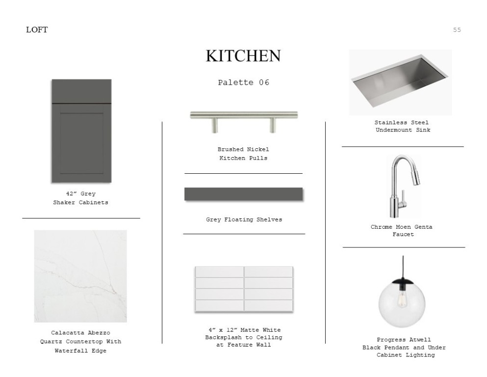 2822 Clapbread Lane Rosenberg, TX 77471 - Photo 17 of 37 Loft Look Palette 6: Kitchen Selection Sheet (*Artist rendering used for illustration purposes only.)