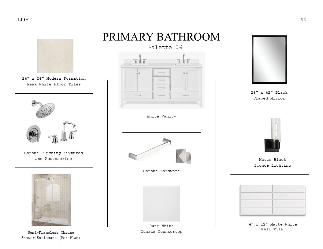 2822 Clapbread Lane Rosenberg, TX 77471 - Photo 19 of 38 Loft Look Palette 6: Primary Bathroom Selection Sheet (*Artist rendering used for illustration purposes only.)