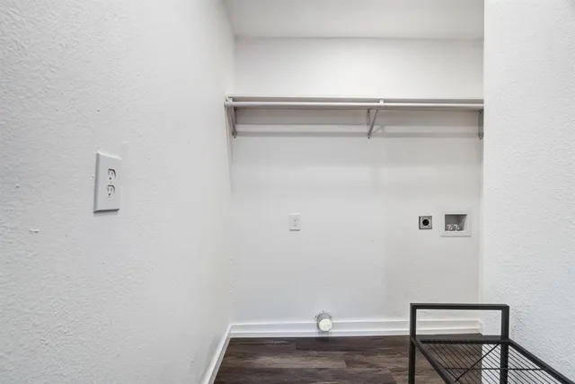 a view of small space with racks on the wall