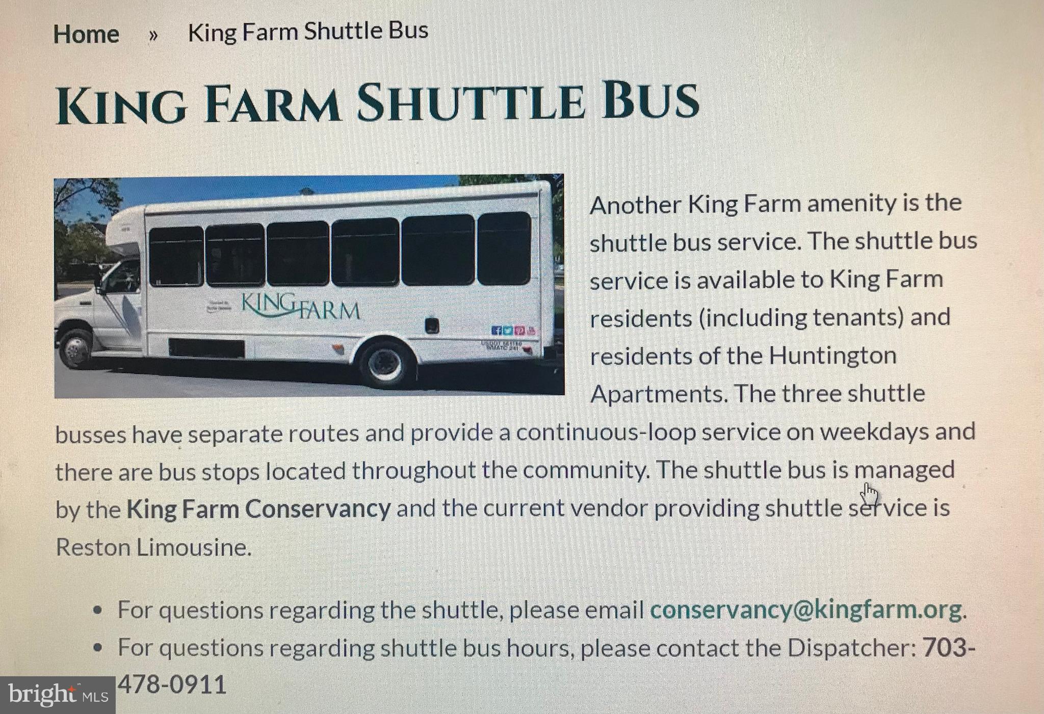 714 Ridgemont Avenue Rockville, MD 20850 - Photo 40 of 46 King Farm Shuttle bus