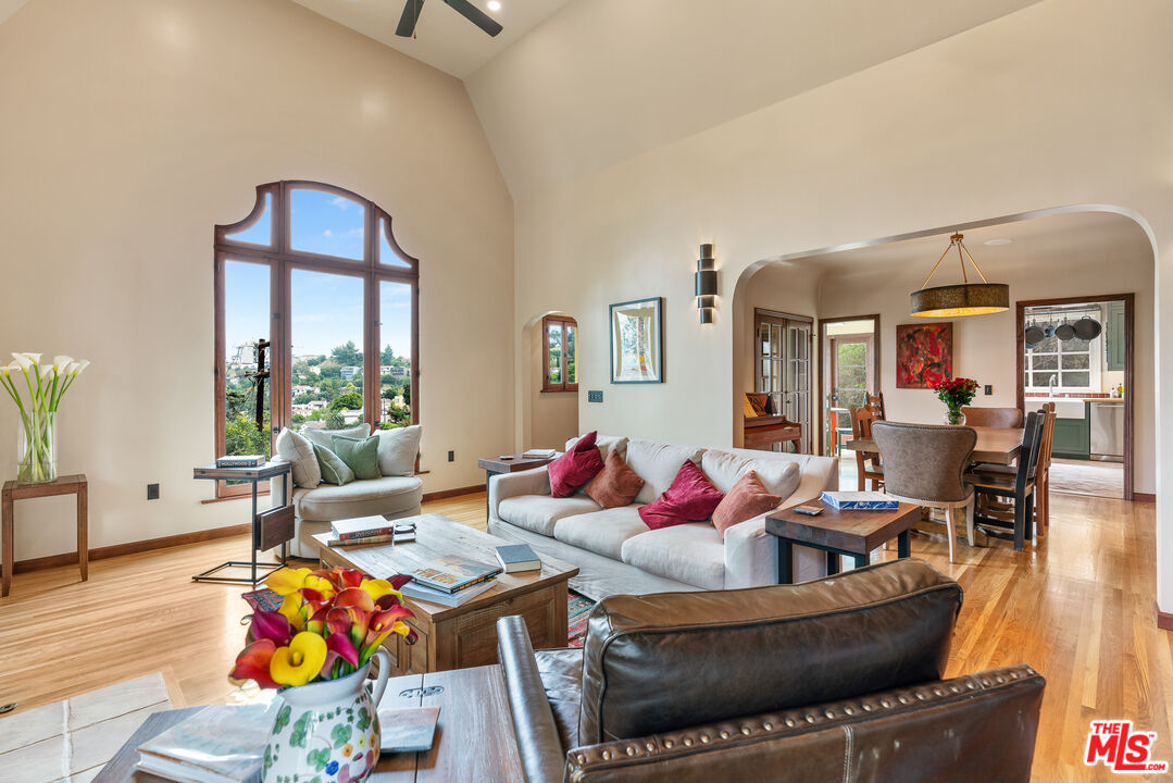 1411 Columbia Drive Glendale, CA 91205 - Photo 17 of 45 a living room with furniture fireplace and a large window
