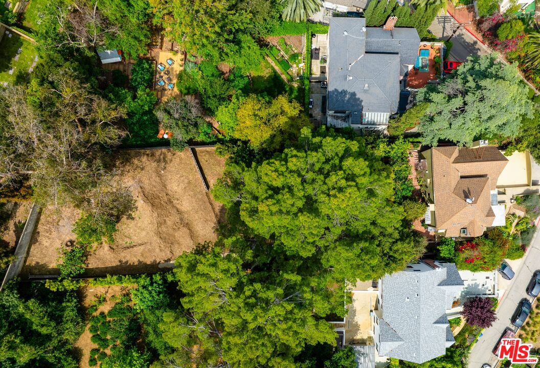 1411 Columbia Drive Glendale, CA 91205 - Photo 42 of 45 an aerial view of a house with a yard and garden