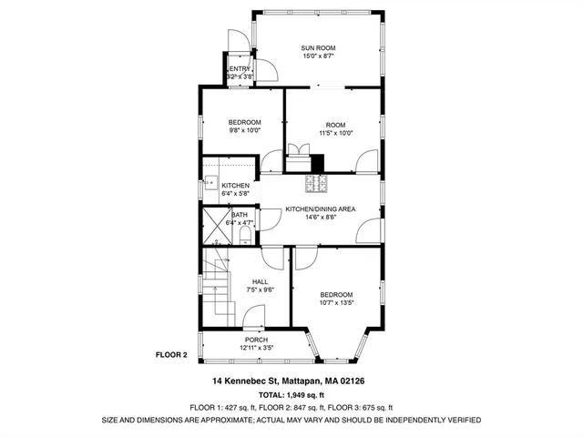 $550,000 | 14-14R Kennebec Street, Boston, MA 02126