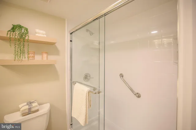 a bathroom with a shower