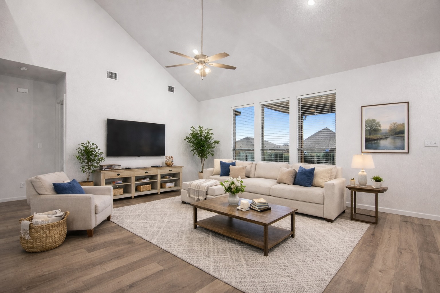 841 Spinnaker Loop Kyle, TX 78640 - Photo 2 of 40 a living room with furniture and a flat screen tv