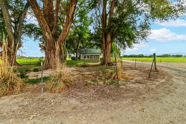 a view of a lake with a big yard