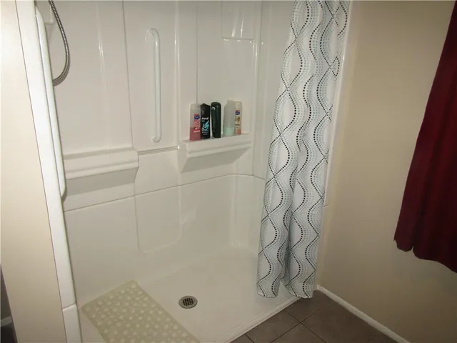 a bathroom with a shower