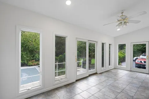 a view of an entryway with a window