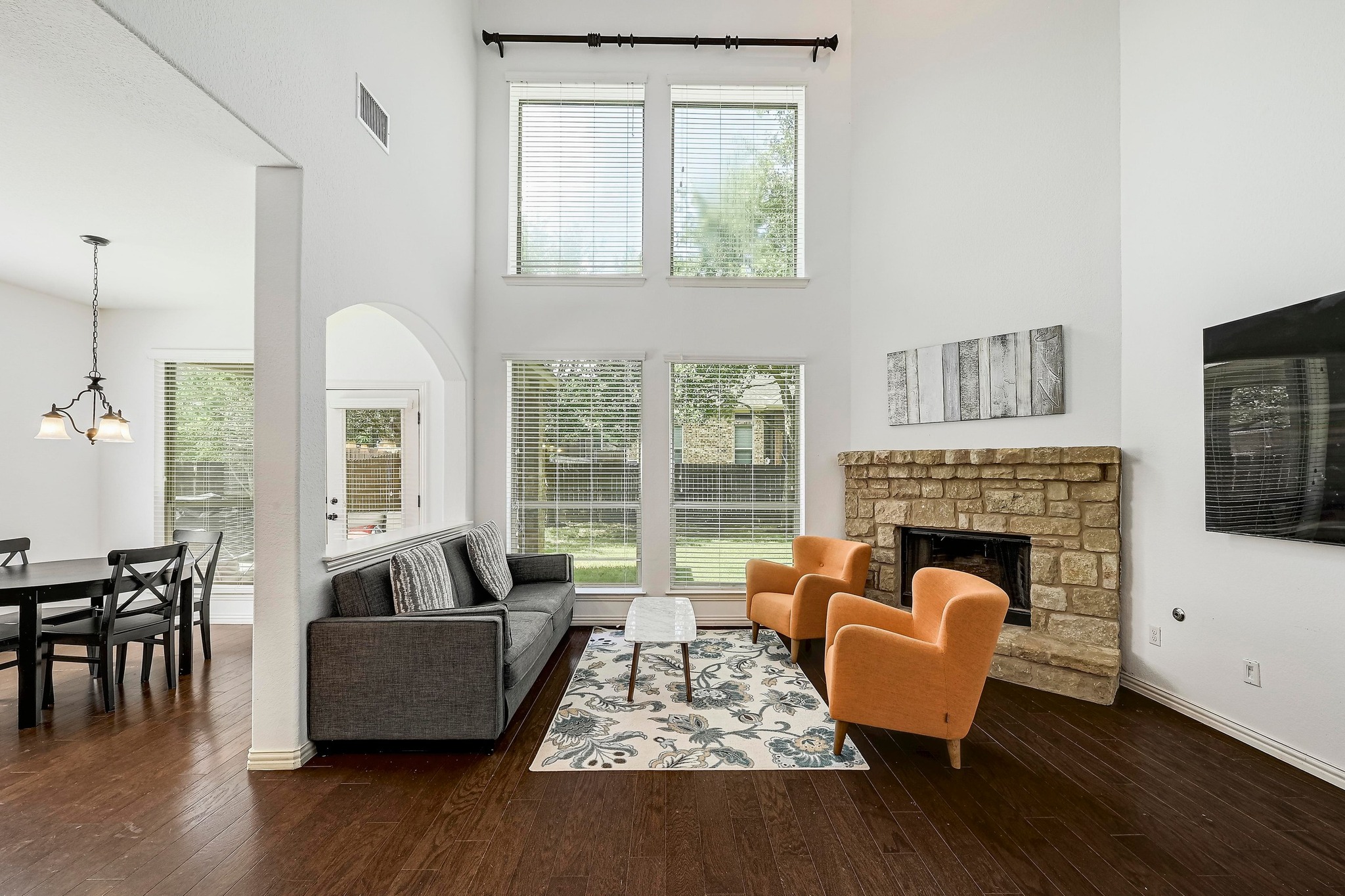 2229 Turtle Mountain Bend Austin, TX 78748 - Photo 6 of 38 a living room with furniture and a fireplace