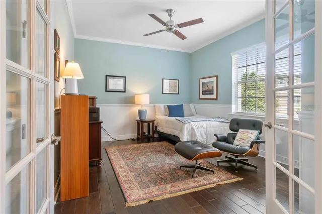 a view of swimming pool with outdoor seating and lake view