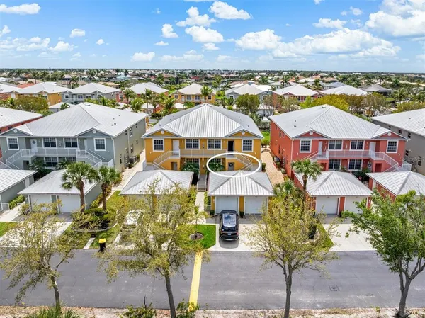 an aerial view of multiple houses