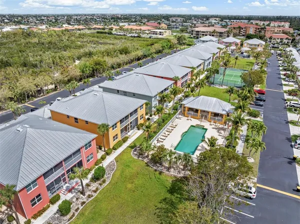 an aerial view of a house