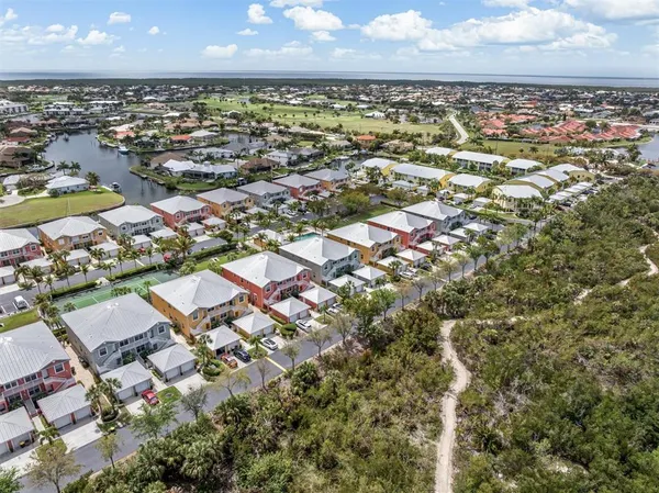 an aerial view of a city