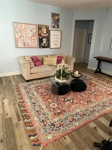 a living room with furniture