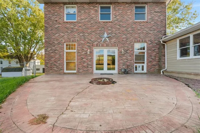 a backyard of a house with seating space