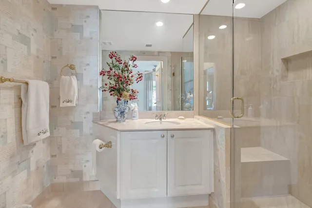 a view of swimming pool with outdoor seating