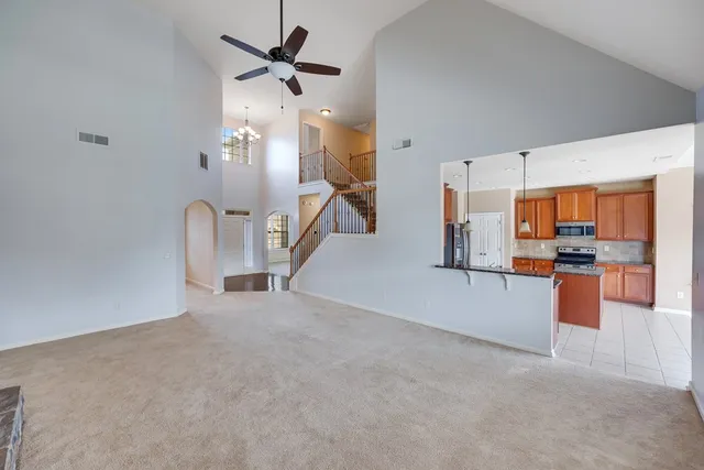 a view of kitchen and living room