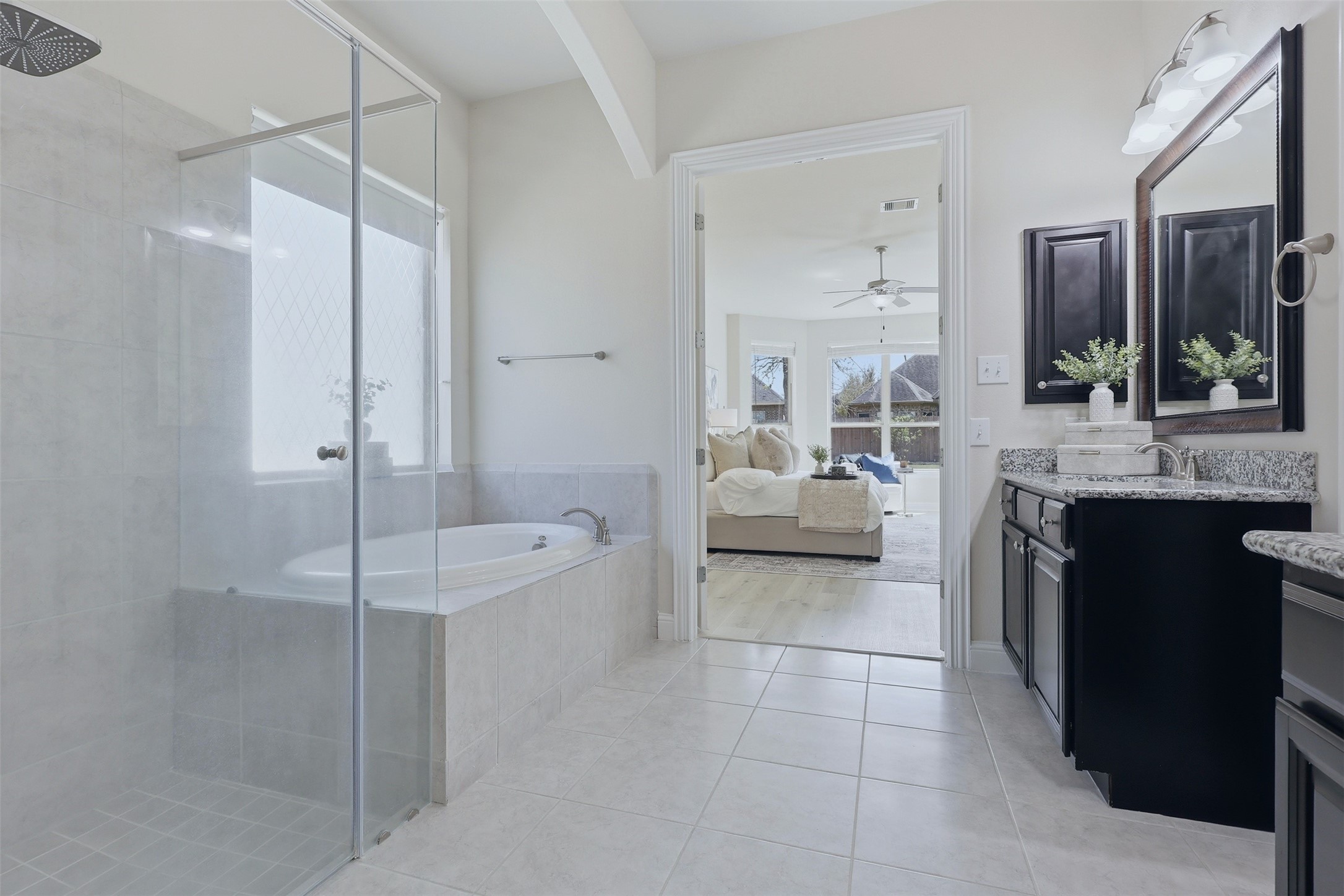 9926 Common Hawker Court Conroe, TX 77385 - Photo 20 of 40 Primary En-Suite with CUSTOM walk-in shower