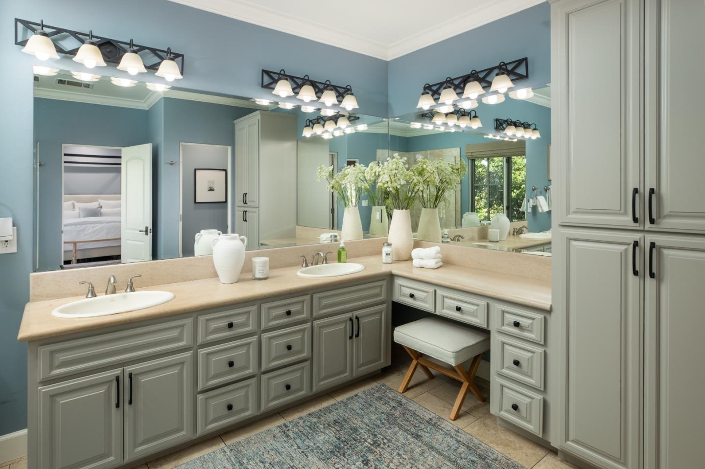 119 Boyer Lane Los Gatos, CA 95030 - Photo 22 of 33 a spacious bathroom with double vanity and a mirror