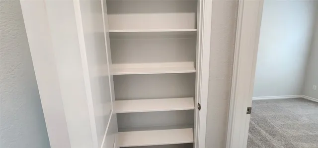 a room with a closet