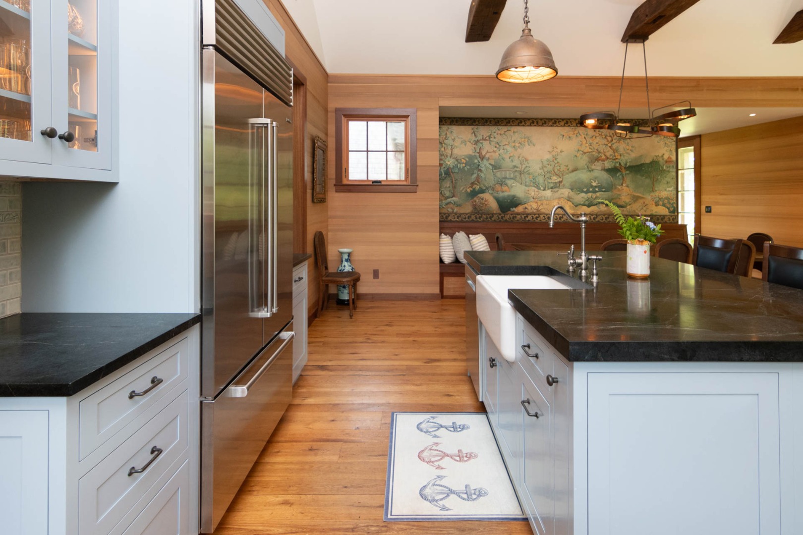 15 Old Farm Road Chilmark, MA 02535 - Photo 11 of 51 a kitchen with a sink a counter space and cabinets
