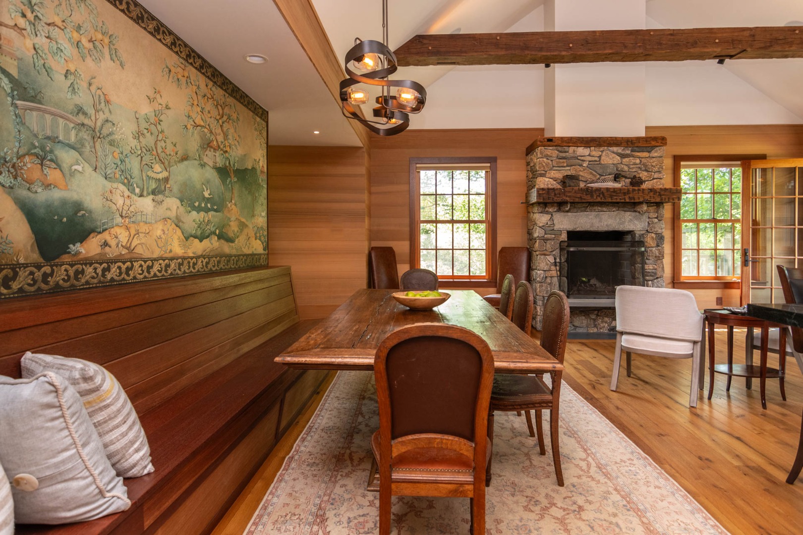 15 Old Farm Road Chilmark, MA 02535 - Photo 13 of 51 a living room with fireplace furniture and a fireplace