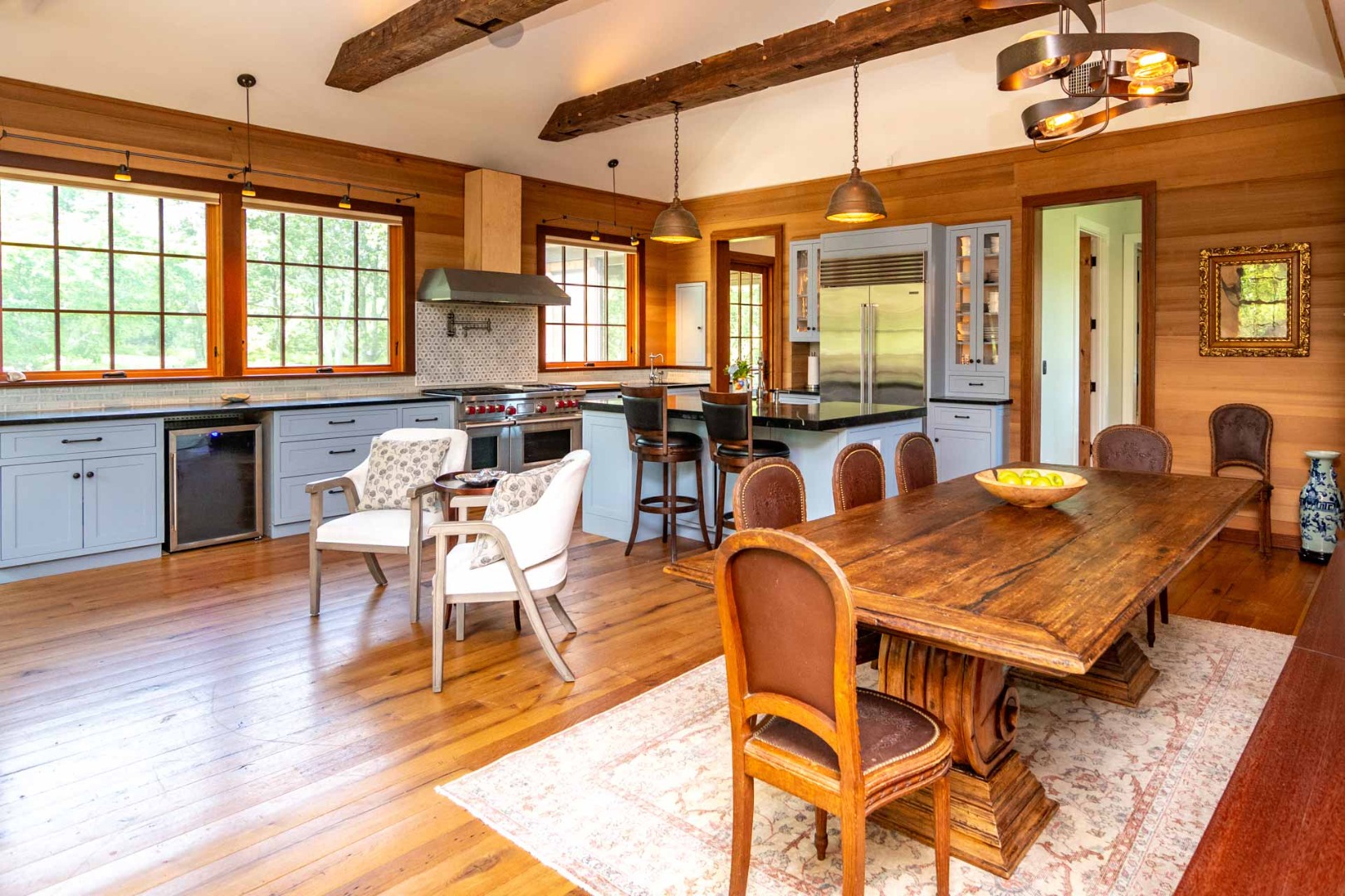 15 Old Farm Road Chilmark, MA 02535 - Photo 6 of 51 a view of a dining room with furniture window and wooden floor