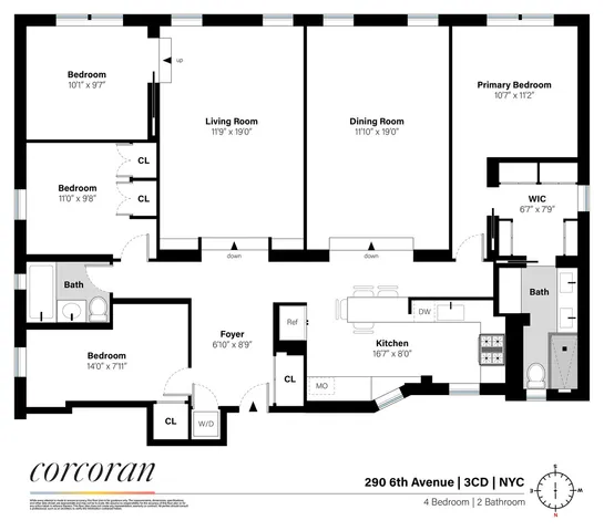 $2,950,000 | 290 6th Avenue, Unit 3CD | Greenwich Village