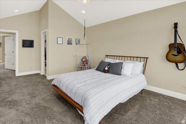 667 Hardscrabble Road Morgan, UT 84050 - Photo 31 of 51 North Upstairs Bedroom - Carpeted bedroom featuring lofted ceiling and ceiling fan