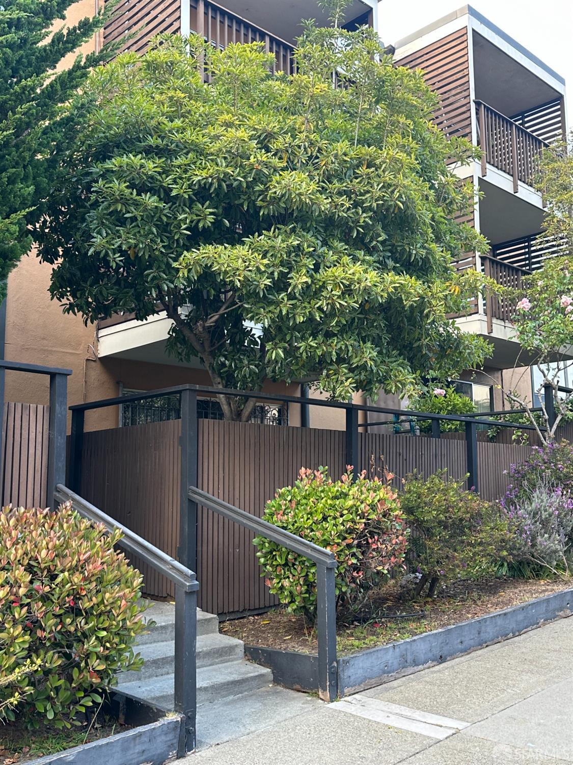 75 Western Shore Lane, Unit 1 San Francisco, CA 94115 - Photo 7 of 16 a view of a garden with a bench