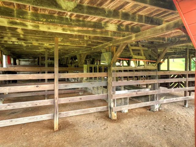 a view of a lake with a yard