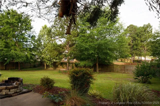 a backyard of a house with lots of green space