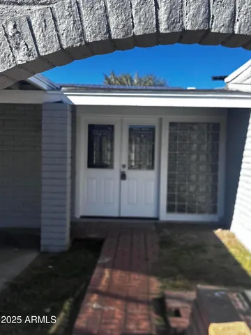 a view of a door of the house