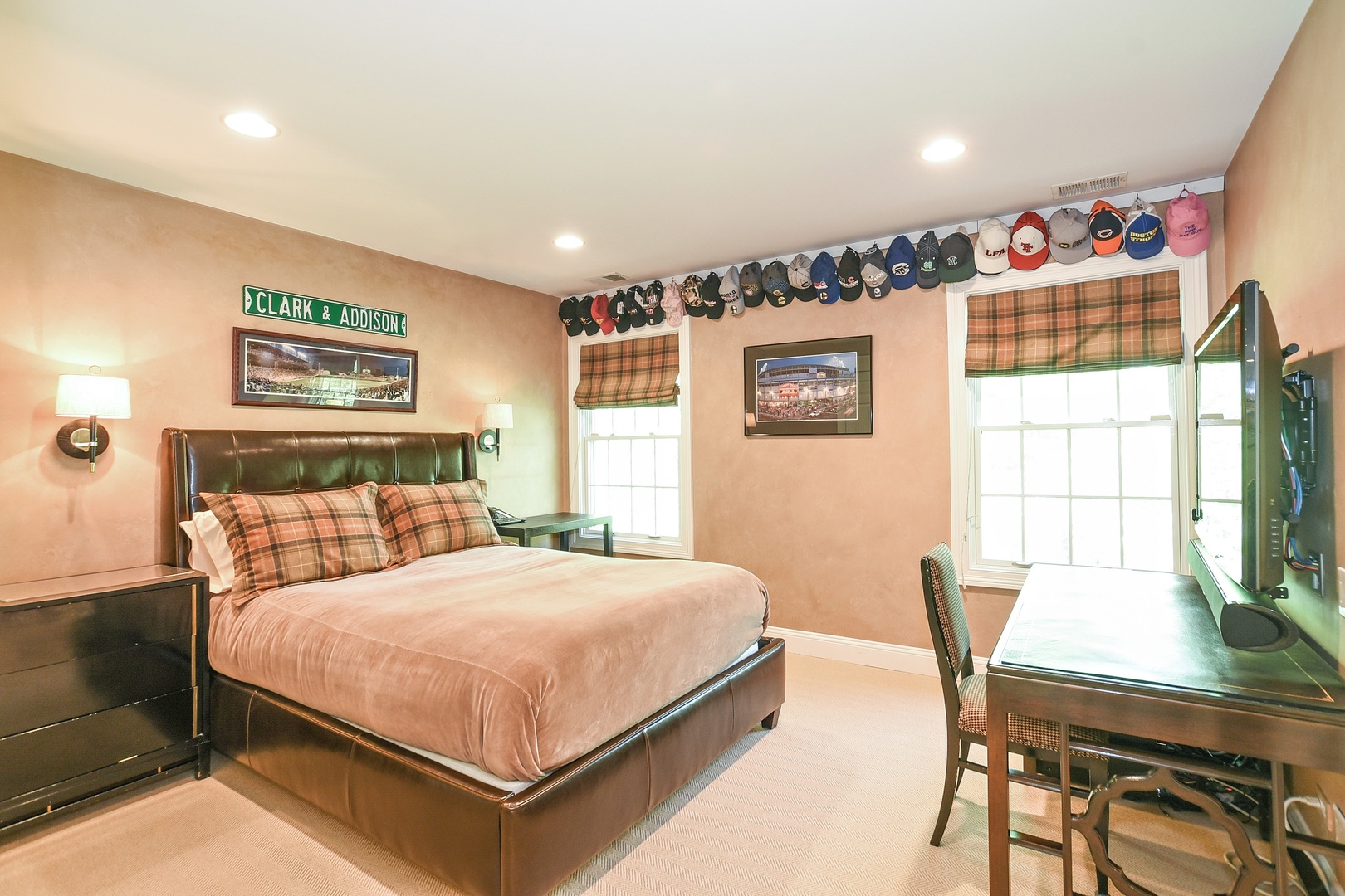 1085 Green Bay Road Glencoe, IL 60022 - Photo 11 of 24 a bedroom with a large bed a desk and chair