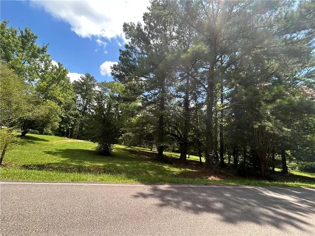 a view of a yard with a trees