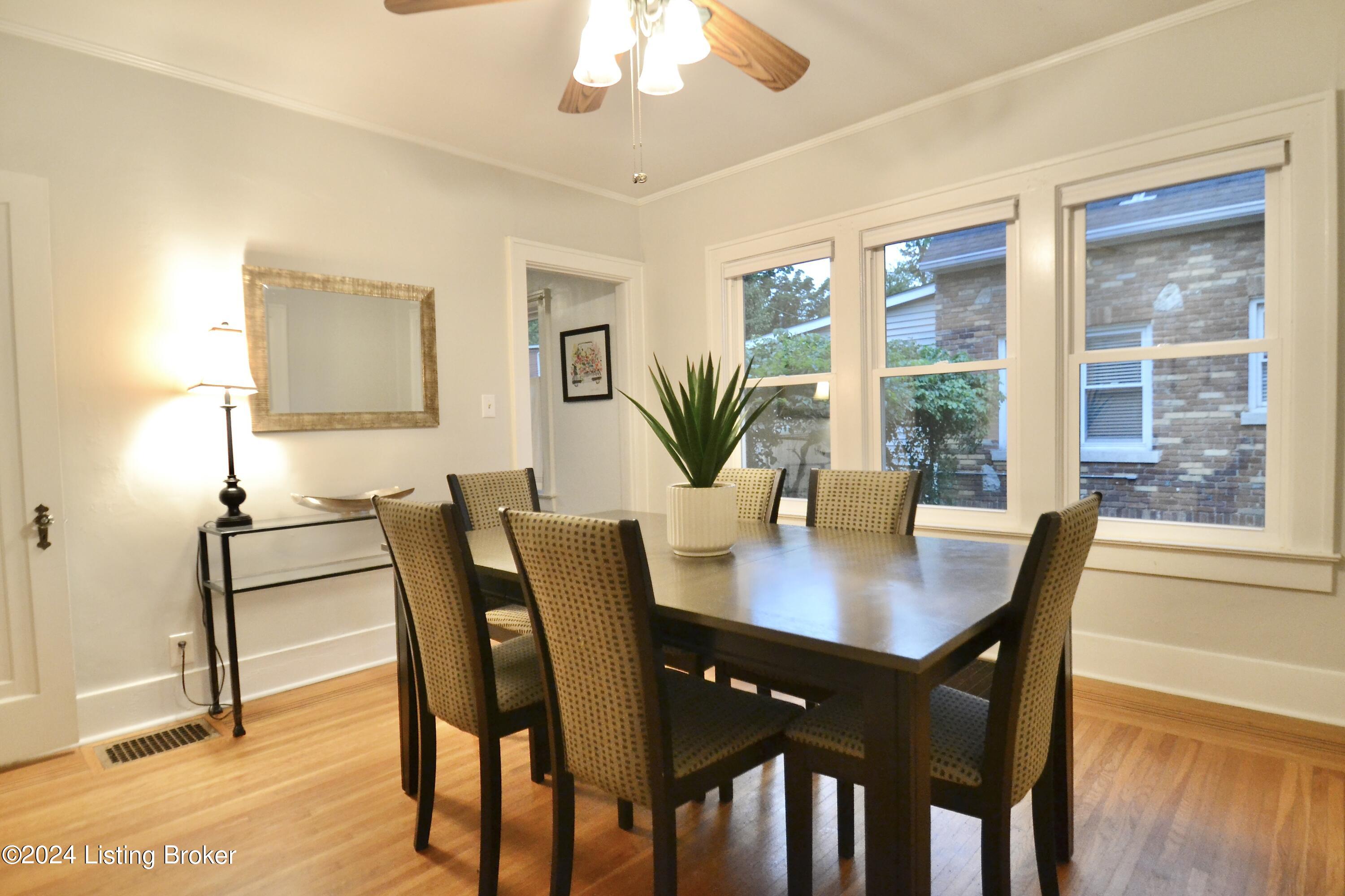 416 Iola Road Louisville, KY 40207 - Photo 4 of 34 Dining Room Inlay hardwood, Ceiling Fain