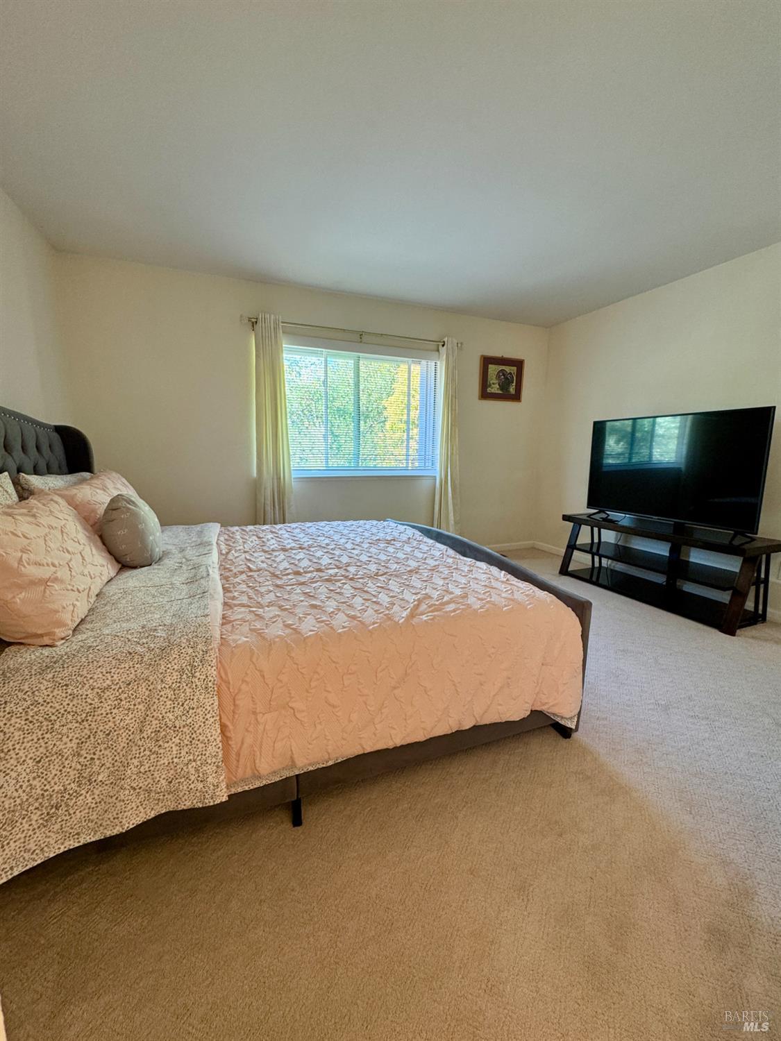 58 Scottsdale Way Novato, CA 94947 - Photo 32 of 64 a bedroom with a bed flat screen tv and windows