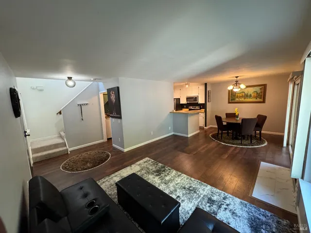 a living room with furniture